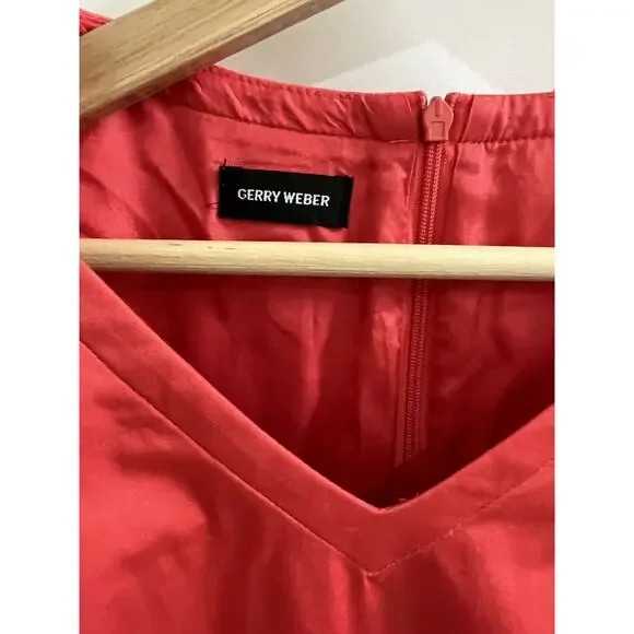 Gerry Weber Womens Pink V Neck Tiered Dress Size 4 - Picture 3 of 4